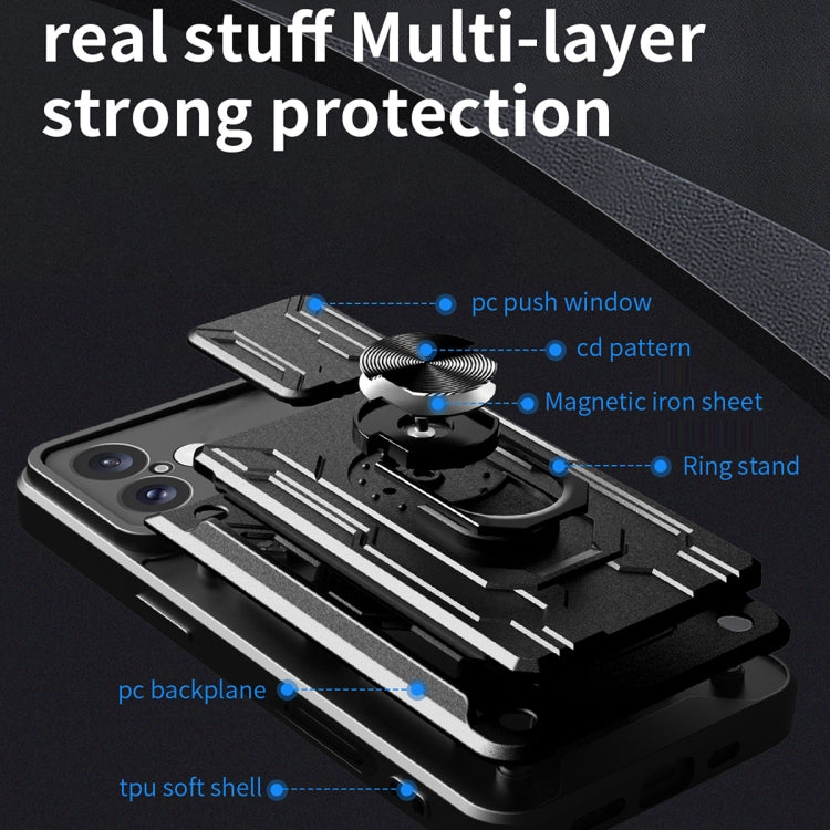 Sliding Camshield TPU+PC Phone Case with Card Slot, For iPhone 16, For iPhone 15 Pro Max, For iPhone 15 Pro