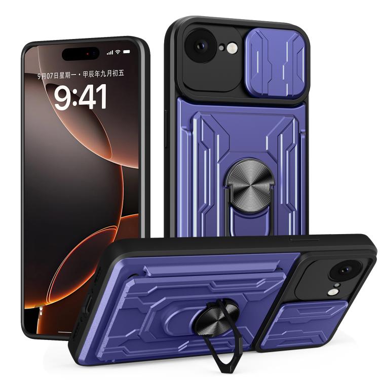Sliding Camshield TPU+PC Phone Case with Card Slot, For iPhone 16e, For iPhone 16 Pro Max, For iPhone 16 Pro