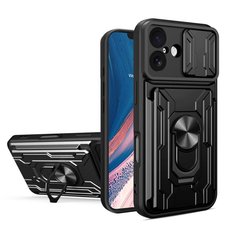 Sliding Camshield TPU+PC Phone Case with Card Slot, For iPhone 17, For iPhone 16 Pro Max, For iPhone 16 Pro