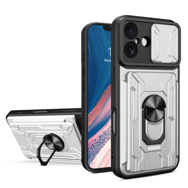 Sliding Camshield TPU+PC Phone Case with Card Slot, For iPhone 17, For iPhone 16 Pro Max, For iPhone 16 Pro