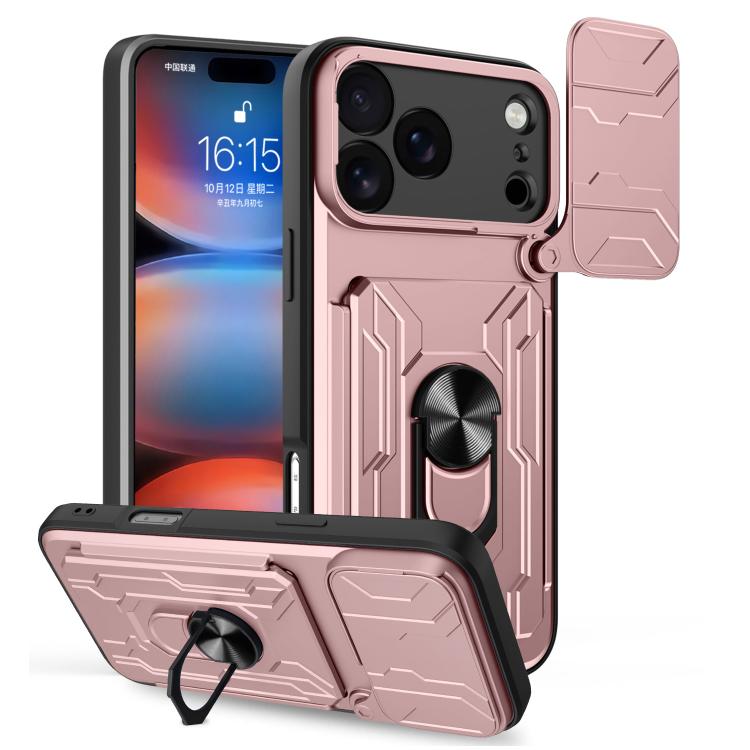 Sliding Camshield TPU+PC Phone Case with Card Slot, For iPhone 18 Pro, For iPhone 18 Pro Max, For iPhone 17e / 16e