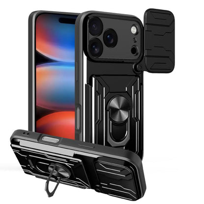 Sliding Camshield TPU+PC Phone Case with Card Slot, For iPhone 18 Pro, For iPhone 18 Pro Max, For iPhone 17e / 16e
