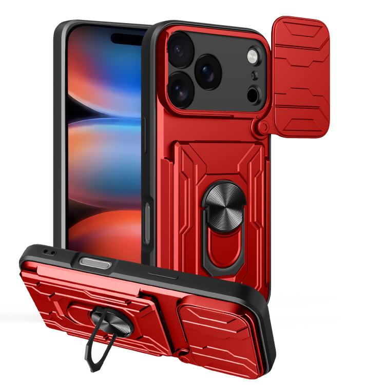 Sliding Camshield TPU+PC Phone Case with Card Slot, For iPhone 18 Pro, For iPhone 18 Pro Max, For iPhone 17e / 16e