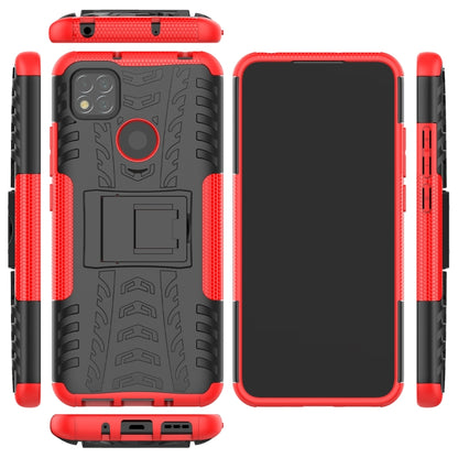 Tire Texture Shockproof TPU + PC Protective Case with Holder, For Xiaomi Redmi 9C, For OPPO Realme C15, For iPhone 12 mini, For Alcatel 3L (2020)