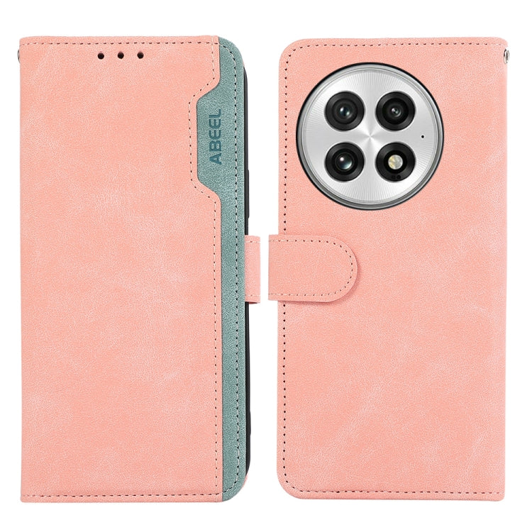 ABEEL Color Block Magnetic RFID Leather Phone Case, For OnePlus 13, For OnePlus Nord 4