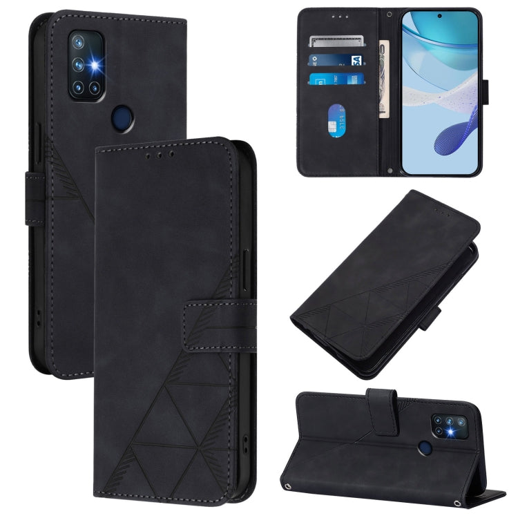 Crossbody 3D Embossed Flip Leather Phone Case, For OnePlus Nord N10 5G