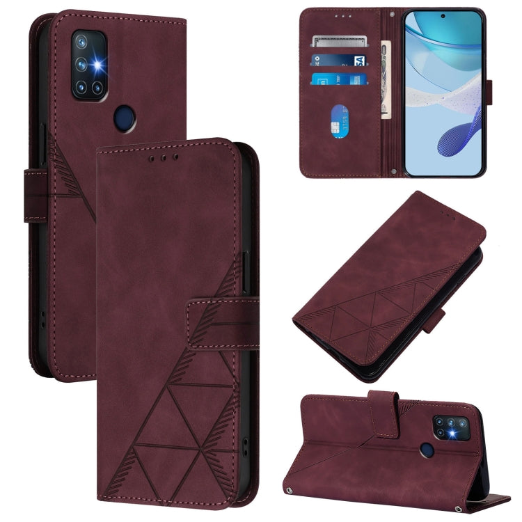 Crossbody 3D Embossed Flip Leather Phone Case, For OnePlus Nord N10 5G