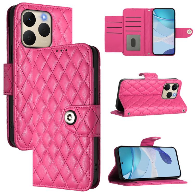 Rhombic Texture Flip Leather Phone Case with Lanyard, For Realme P4 5G, For Realme 15T 5G Global, For Realme C71 4G India, For Realme 15 / 15 Pro 5G Global
