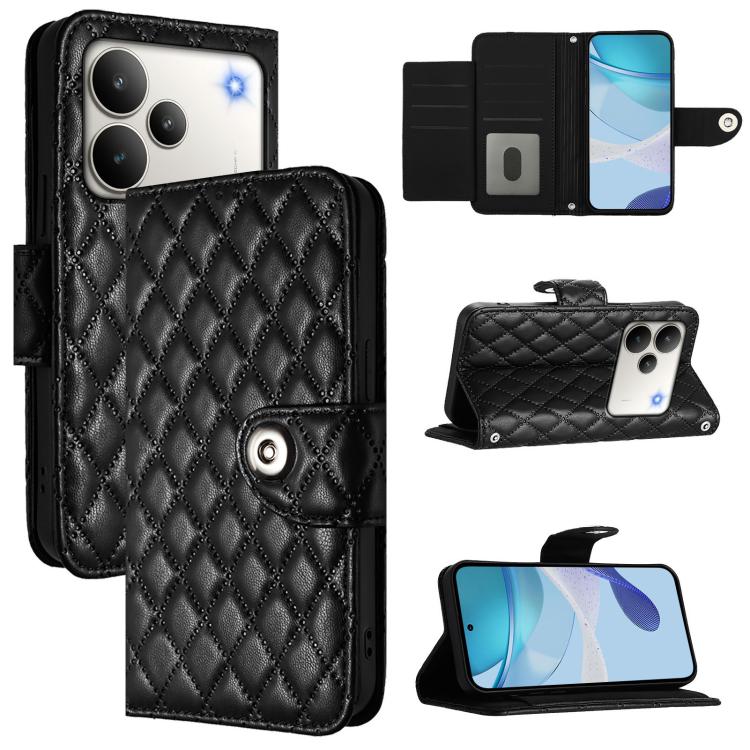Rhombic Texture Flip Leather Phone Case with Lanyard, For Realme P4 5G, For Realme 15T 5G Global, For Realme C71 4G India, For Realme 15 / 15 Pro 5G Global