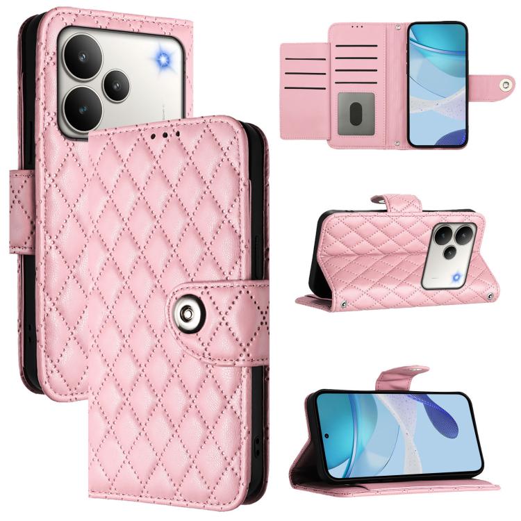 Rhombic Texture Flip Leather Phone Case with Lanyard, For Realme P4 5G, For Realme 15T 5G Global, For Realme C71 4G India, For Realme 15 / 15 Pro 5G Global