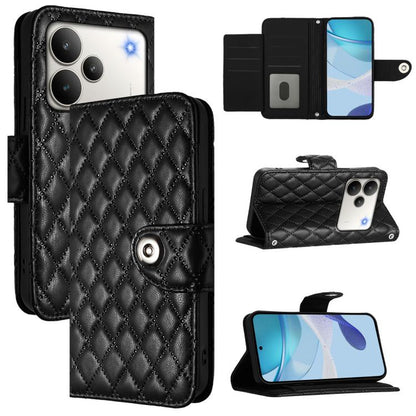 Rhombic Texture Flip Leather Phone Case with Lanyard, For Realme P4x 5G / OnePlus Nord CE6 Lite, For Realme Note 70 4G / 70T 4G, For Realme C85 5G / 15x 5G India, For Realme P4 Pro 5G