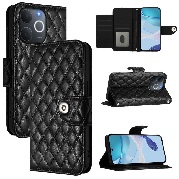 Rhombic Texture Flip Leather Phone Case with Lanyard, For Realme P4 5G, For Realme 15T 5G Global, For Realme C71 4G India, For Realme 15 / 15 Pro 5G Global