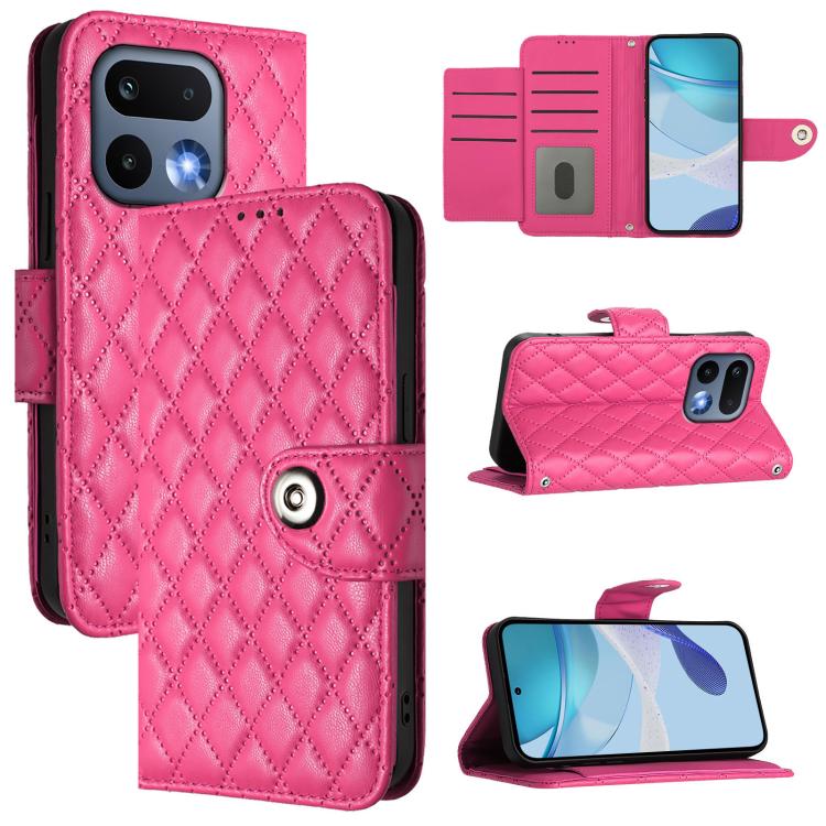 Rhombic Texture Flip Leather Phone Case with Lanyard, For Realme 16T 5G Global, For Realme C100 5G / C85 5G Global, For Realme 16 Pro+ 5G Global, For Realme 16 Pro 5G Global