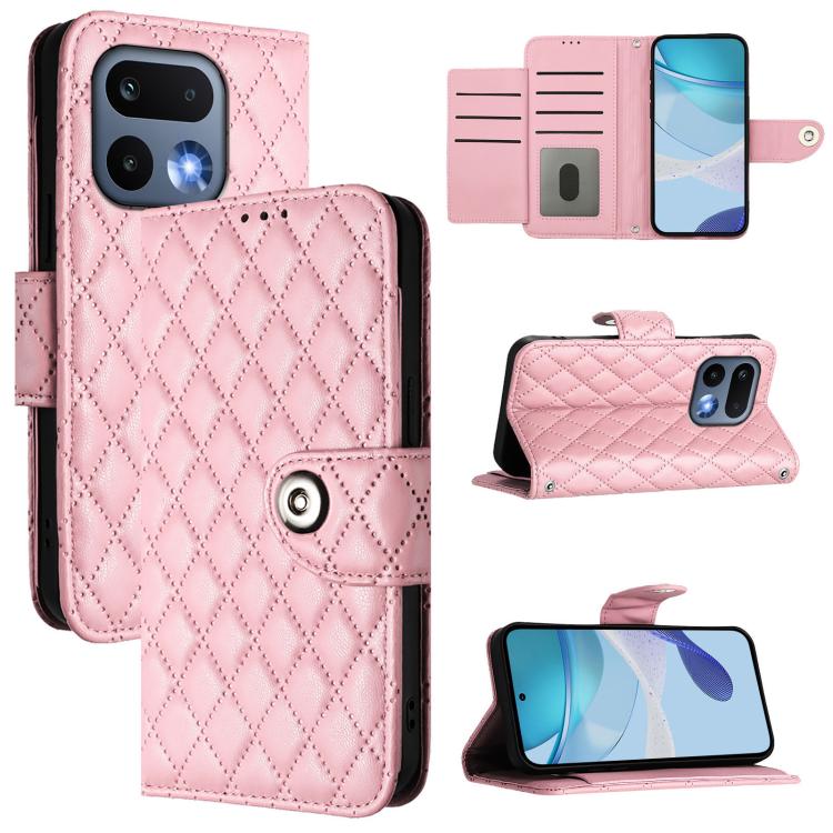 Rhombic Texture Flip Leather Phone Case with Lanyard, For Realme 16T 5G Global, For Realme C100 5G / C85 5G Global, For Realme 16 Pro+ 5G Global, For Realme 16 Pro 5G Global