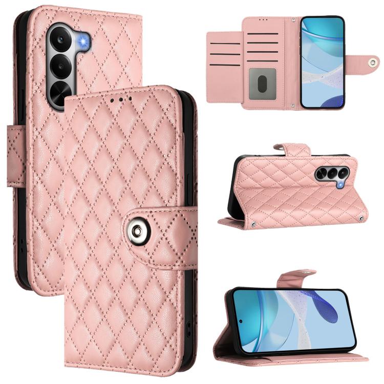 Rhombic Texture Flip Leather Phone Case with Lanyard, For Realme P4x 5G / OnePlus Nord CE6 Lite, For Realme Note 70 4G / 70T 4G, For Realme C85 5G / 15x 5G India, For Realme P4 Pro 5G