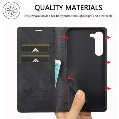LC.IMEEKE Strong Magnetism Microfiber Leather Phone Case, For Samsung Galaxy S25 5G, For Samsung Galaxy S25+ 5G, For Samsung Galaxy S25 Ultra 5G, For Samsung Galaxy S24 FE 5G