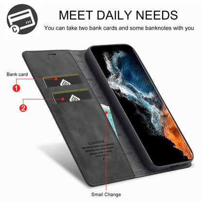 LC.IMEEKE Strong Magnetism Microfiber Leather Phone Case, For Samsung Galaxy S25 5G, For Samsung Galaxy S25+ 5G, For Samsung Galaxy S25 Ultra 5G, For Samsung Galaxy S24 FE 5G
