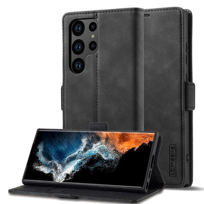 LC.IMEEKE Strong Magnetism Microfiber Leather Phone Case, For Samsung Galaxy S25 5G, For Samsung Galaxy S25+ 5G, For Samsung Galaxy S25 Ultra 5G, For Samsung Galaxy S24 FE 5G