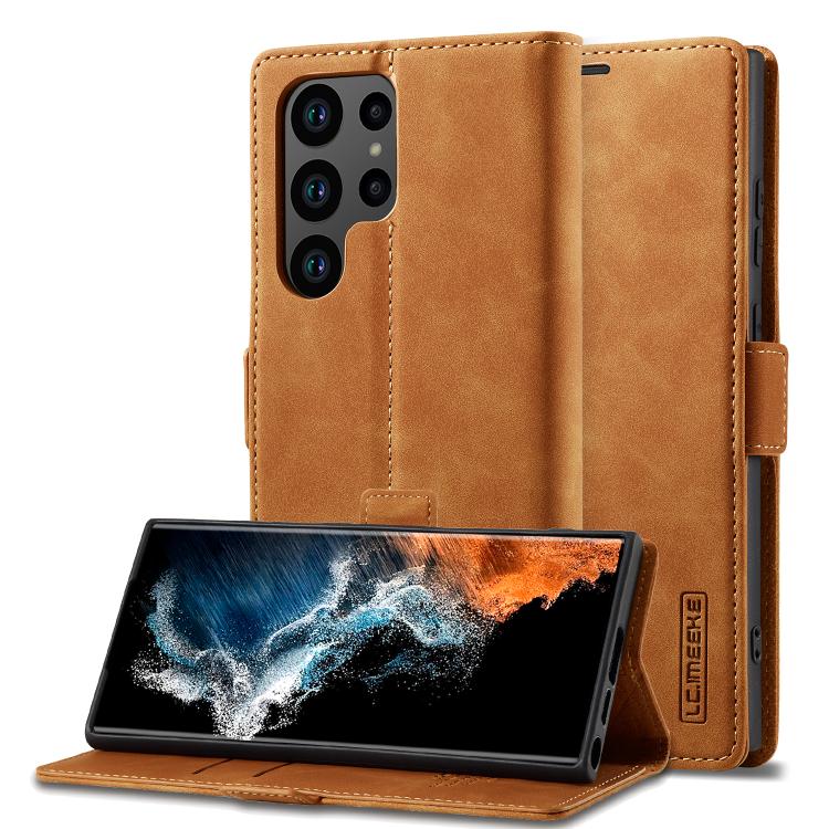 LC.IMEEKE Strong Magnetism Microfiber Leather Phone Case, For Galaxy S26 FE 5G, For Samsung Galaxy S26+ 5G, For Samsung Galaxy S26 Ultra 5G, For Samsung Galaxy S26 5G