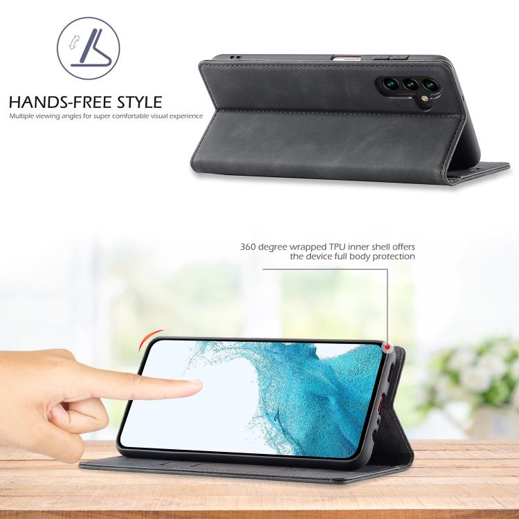 LC.IMEEKE Strong Magnetism Microfiber Leather Phone Case, For Galaxy S26 FE 5G, For Samsung Galaxy S26+ 5G, For Samsung Galaxy S26 Ultra 5G, For Samsung Galaxy S26 5G