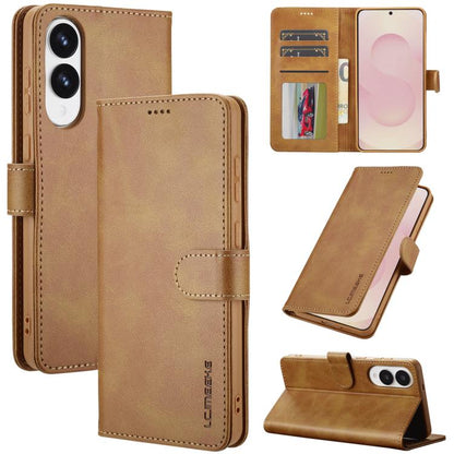 LC.IMEEKE Calf Texture Leather Phone Case, For Samsung Galaxy S25 Edge 5G, For Samsung Galaxy S25 5G, For Samsung Galaxy S25+ 5G, For Samsung Galaxy S25 Ultra 5G