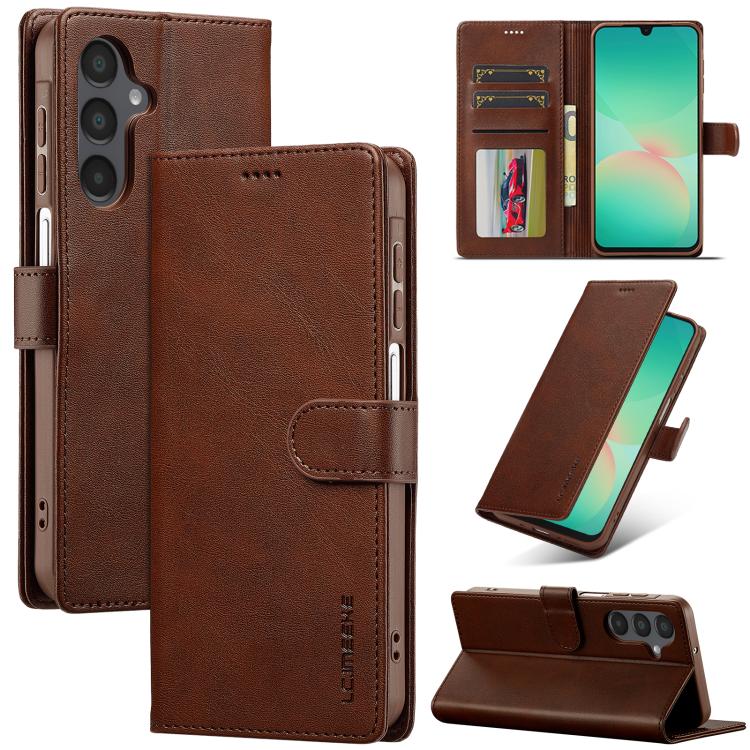 LC.IMEEKE Calf Texture Leather Phone Case, For Samsung Galaxy S26+ 5G, For Samsung Galaxy S26 Ultra 5G, For Samsung Galaxy S26 5G, For Samsung Galaxy S25 FE 5G