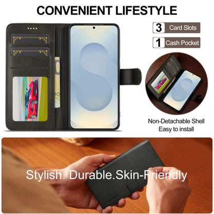 LC.IMEEKE Calf Texture Leather Phone Case, For Samsung Galaxy S26+ 5G, For Samsung Galaxy S26 Ultra 5G, For Samsung Galaxy S26 5G, For Samsung Galaxy S25 FE 5G