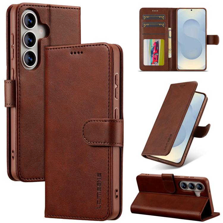 LC.IMEEKE Calf Texture Leather Phone Case, For Samsung Galaxy S26+ 5G, For Samsung Galaxy S26 Ultra 5G, For Samsung Galaxy S26 5G, For Samsung Galaxy S25 FE 5G
