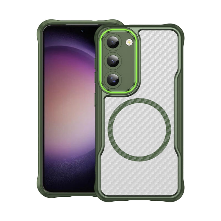 Carbon Fiber Texture MagSafe Translucent Phone Case, For Samsung Galaxy S23 5G