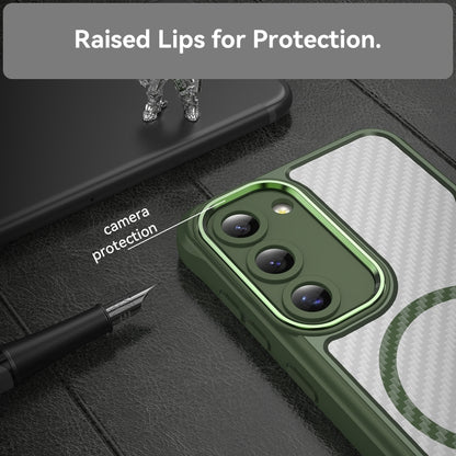 Carbon Fiber Texture MagSafe Translucent Phone Case, For Samsung Galaxy S23 5G