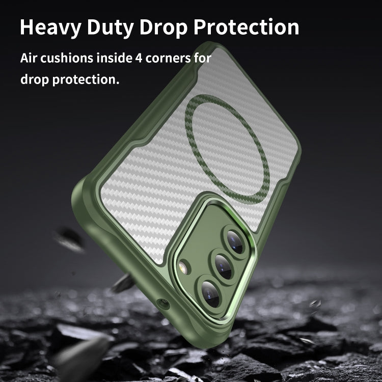 Carbon Fiber Texture MagSafe Translucent Phone Case, For Samsung Galaxy S23 5G