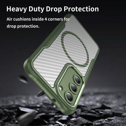 Carbon Fiber Texture MagSafe Translucent Phone Case, For Samsung Galaxy S23 5G