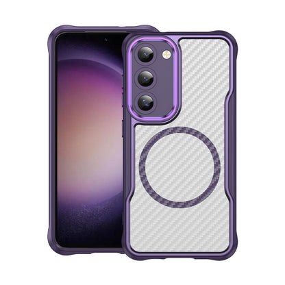 Carbon Fiber Texture MagSafe Translucent Phone Case, For Samsung Galaxy S23 5G