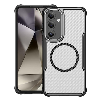 Carbon Fiber Texture MagSafe Translucent Phone Case, For Samsung Galaxy S25+ 5G, For Samsung Galaxy S25 Ultra 5G, For Samsung Galaxy S24 FE 5G, For Samsung Galaxy S24 Ultra 5G, For Samsung Galaxy S24+ 5G, For Samsung Galaxy S24 5G