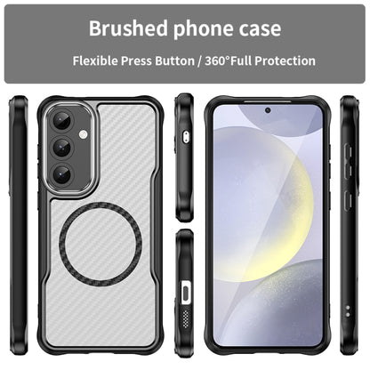 Carbon Fiber Texture MagSafe Translucent Phone Case, For Samsung Galaxy S25+ 5G, For Samsung Galaxy S25 Ultra 5G, For Samsung Galaxy S24 FE 5G, For Samsung Galaxy S24 Ultra 5G, For Samsung Galaxy S24+ 5G, For Samsung Galaxy S24 5G