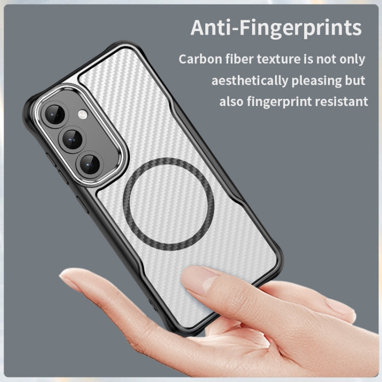 Carbon Fiber Texture MagSafe Translucent Phone Case, For Samsung Galaxy S25+ 5G, For Samsung Galaxy S25 Ultra 5G, For Samsung Galaxy S24 FE 5G, For Samsung Galaxy S24 Ultra 5G, For Samsung Galaxy S24+ 5G, For Samsung Galaxy S24 5G
