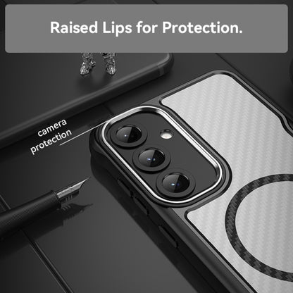 Carbon Fiber Texture MagSafe Translucent Phone Case, For Samsung Galaxy S25+ 5G, For Samsung Galaxy S25 Ultra 5G, For Samsung Galaxy S24 FE 5G, For Samsung Galaxy S24 Ultra 5G, For Samsung Galaxy S24+ 5G, For Samsung Galaxy S24 5G
