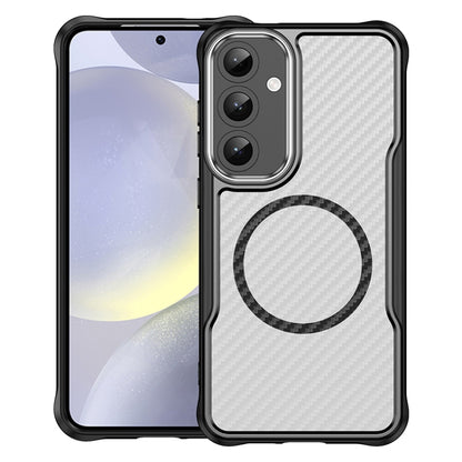 Carbon Fiber Texture MagSafe Translucent Phone Case, For Samsung Galaxy S25+ 5G, For Samsung Galaxy S25 Ultra 5G, For Samsung Galaxy S24 FE 5G, For Samsung Galaxy S24 Ultra 5G, For Samsung Galaxy S24+ 5G, For Samsung Galaxy S24 5G