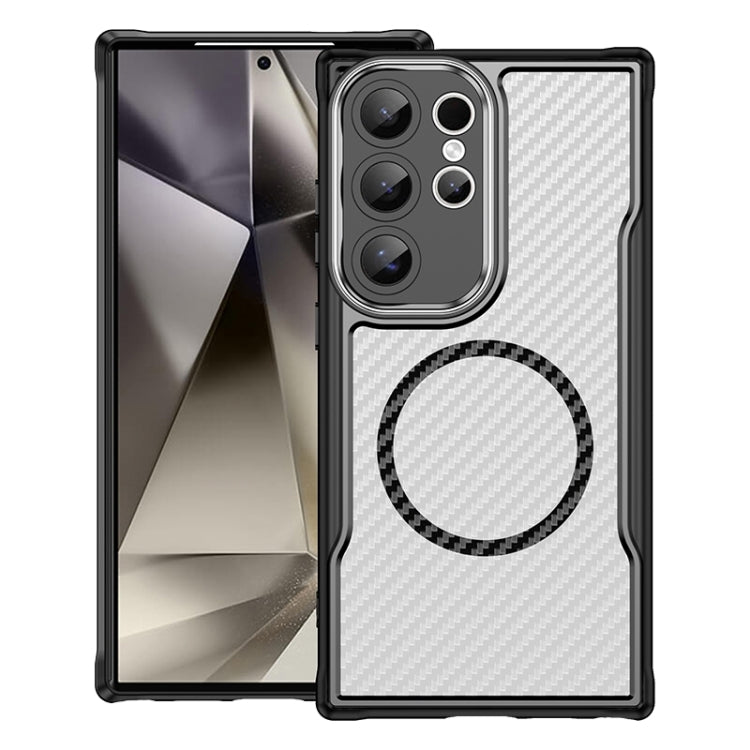 Carbon Fiber Texture MagSafe Translucent Phone Case, For Samsung Galaxy S25+ 5G, For Samsung Galaxy S25 Ultra 5G, For Samsung Galaxy S24 FE 5G, For Samsung Galaxy S24 Ultra 5G, For Samsung Galaxy S24+ 5G, For Samsung Galaxy S24 5G