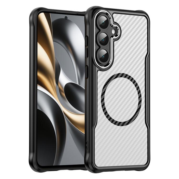 Carbon Fiber Texture MagSafe Translucent Phone Case, For Samsung Galaxy S26+ 5G, For Samsung Galaxy S26 Edge 5G, For Samsung Galaxy S26 Ultra 5G, For Samsung Galaxy S26 5G, For Samsung Galaxy S25 FE 5G, For Samsung Galaxy S24 FE 5G