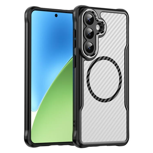 Carbon Fiber Texture MagSafe Translucent Phone Case, For Samsung Galaxy S26+ 5G, For Samsung Galaxy S26 Edge 5G, For Samsung Galaxy S26 Ultra 5G, For Samsung Galaxy S26 5G, For Samsung Galaxy S25 FE 5G, For Samsung Galaxy S25 5G