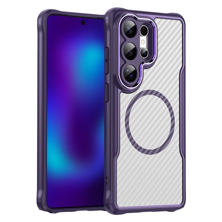 Carbon Fiber Texture MagSafe Translucent Phone Case, For Samsung Galaxy S26+ 5G, For Samsung Galaxy S26 Edge 5G, For Samsung Galaxy S26 Ultra 5G, For Samsung Galaxy S26 5G, For Samsung Galaxy S25 FE 5G, For Samsung Galaxy S24 FE 5G