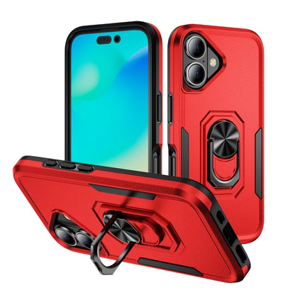 Pioneer Armor Heavy Duty PC + TPU Phone Case with Holder, For iPhone 16 Pro, For iPhone 16 Plus