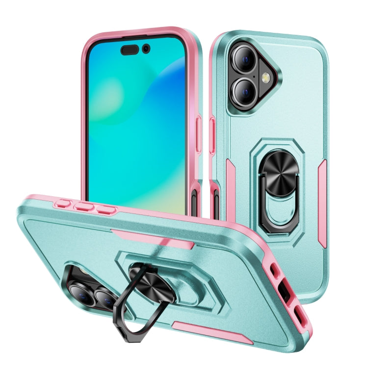 Pioneer Armor Heavy Duty PC + TPU Phone Case with Holder, For iPhone 16 Pro, For iPhone 16 Plus