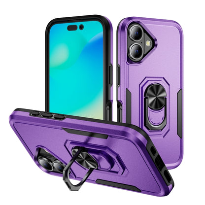 Pioneer Armor Heavy Duty PC + TPU Phone Case with Holder, For iPhone 16 Pro, For iPhone 16 Plus