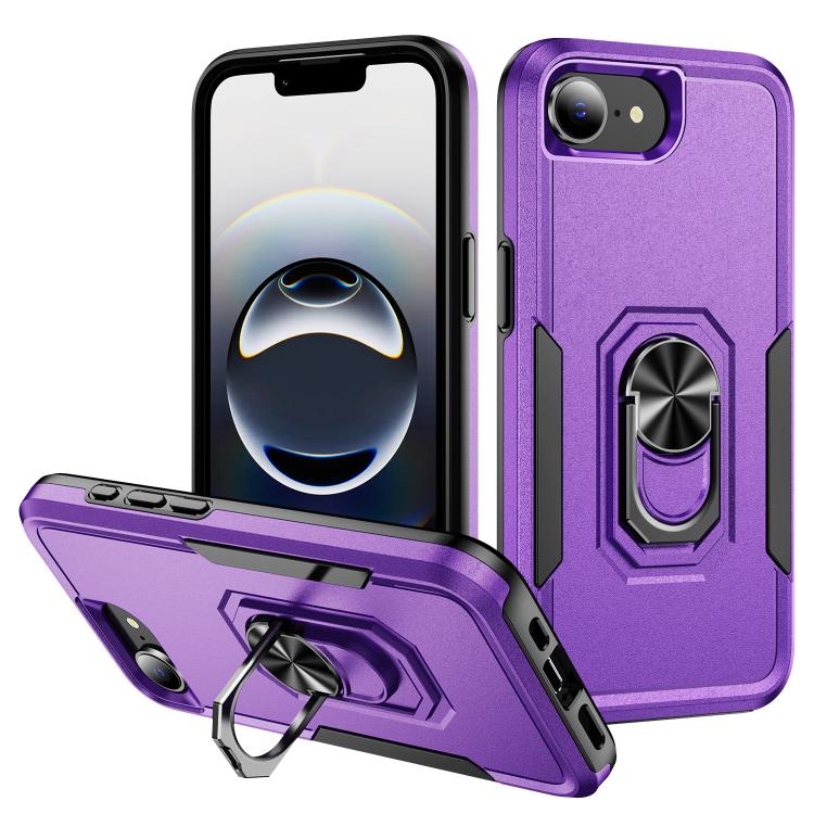 Pioneer Armor Heavy Duty PC + TPU Phone Case with Holder, For iPhone 17e / 16e, For iPhone 17 Pro Max