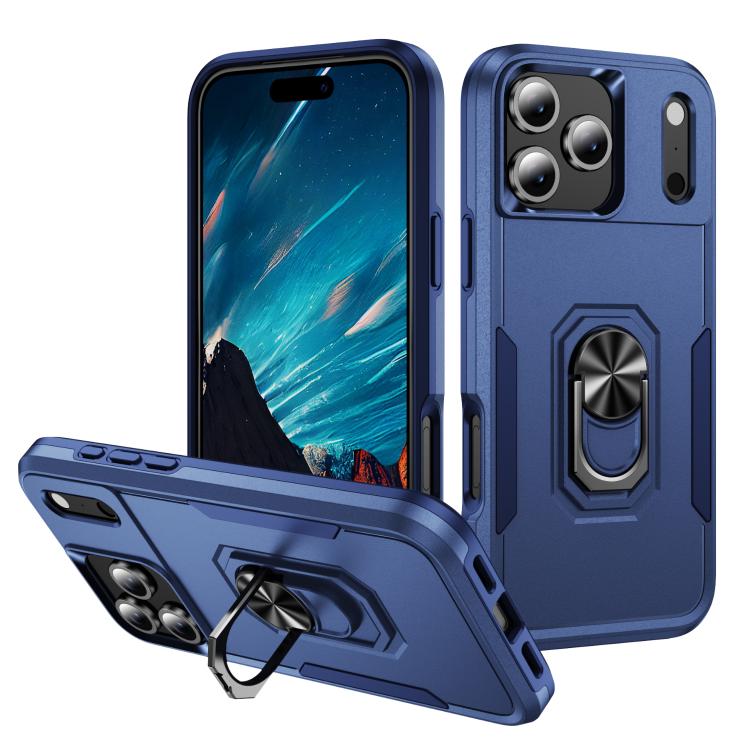 Pioneer Armor Heavy Duty PC + TPU Phone Case with Holder, For iPhone 17e / 16e, For iPhone 17 Pro Max