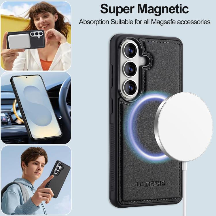 LC.IMEEKE L2 Series Detachable Magsafe PU Phone Case with Lanyard, For Samsung Galaxy S26+ 5G, For Samsung Galaxy S26 Ultra 5G, For Samsung Galaxy S26 5G, For Samsung Galaxy S25 Edge 5G