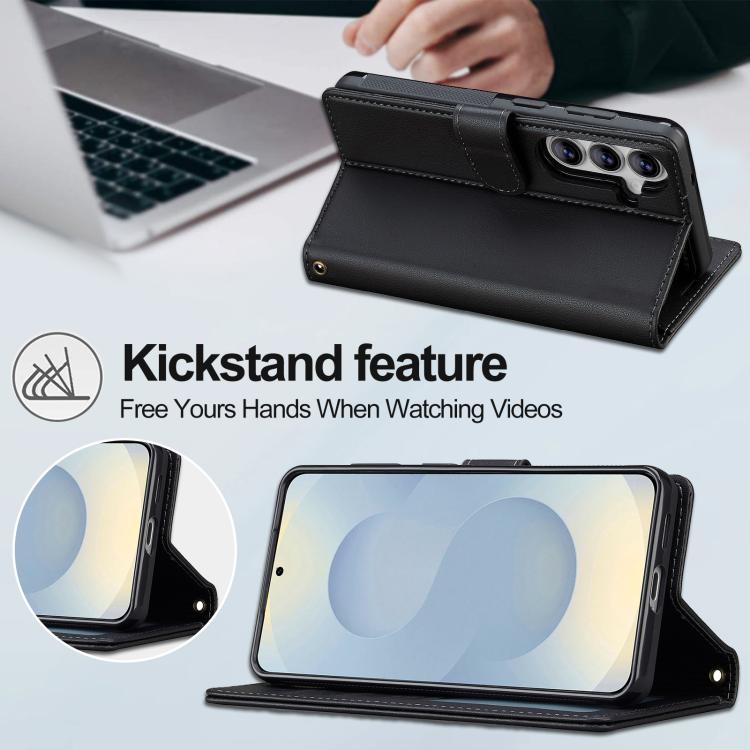 LC.IMEEKE L2 Series Detachable Magsafe PU Phone Case with Lanyard, For Samsung Galaxy S26+ 5G, For Samsung Galaxy S26 Ultra 5G, For Samsung Galaxy S26 5G, For Samsung Galaxy S25 Edge 5G