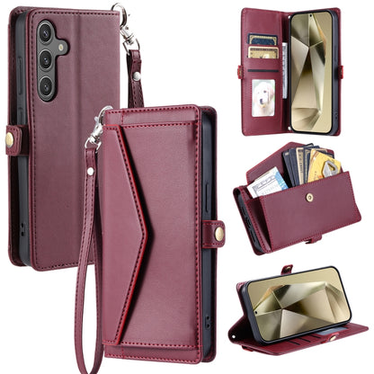Wallet Multi-card Slot Leather Phone Case with Lanyard, For Samsung Galaxy S24 FE 5G, For Samsung Galaxy S24 Ultra 5G, For Samsung Galaxy S24+ 5G, For Samsung Galaxy S24 5G